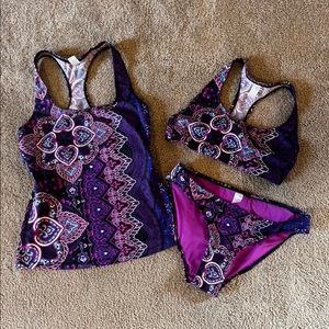 Mysterioso Bathing suit purple blue bikini 2 piece